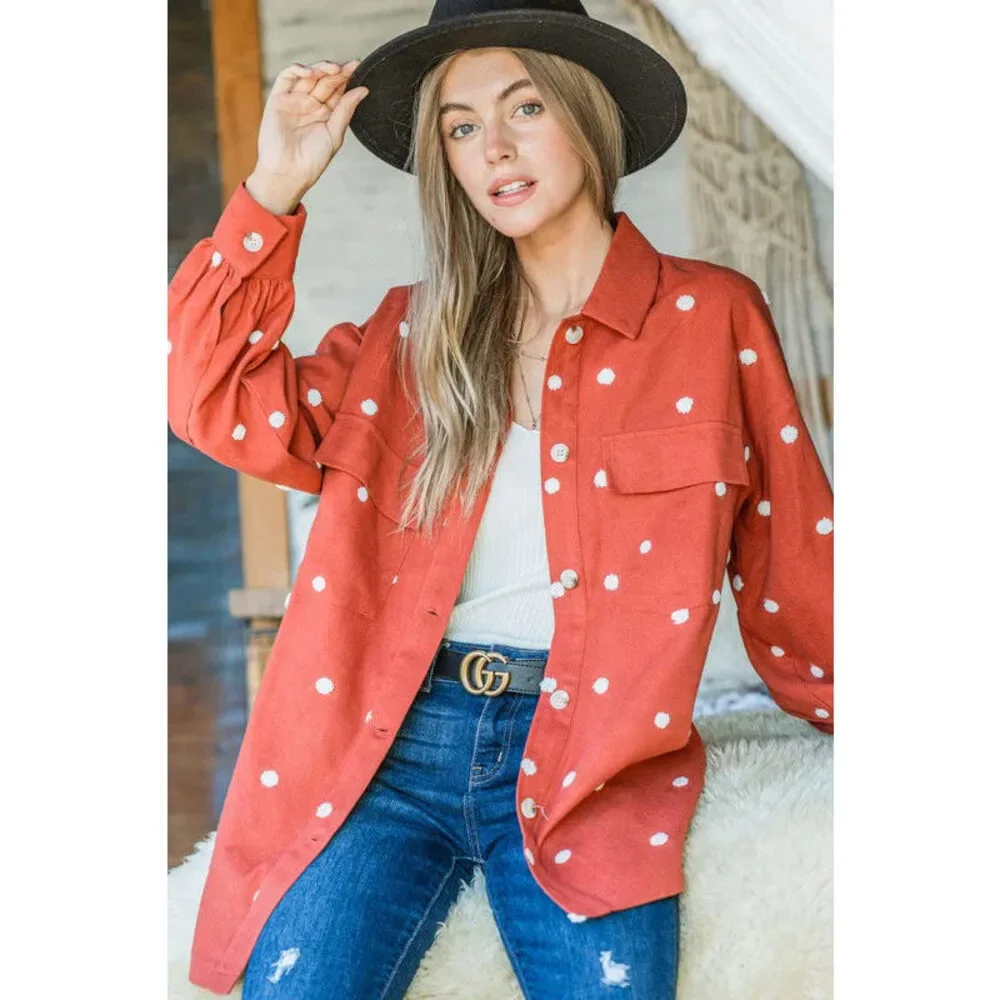 Final Sale|Rust Dot Shacket